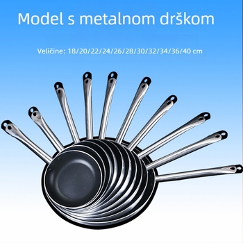 Neprijanjiva tava za prženje – aluminijska legura, trostruki dno, kompatibilna s indukcijskim i plinskim pločama, model P-1425