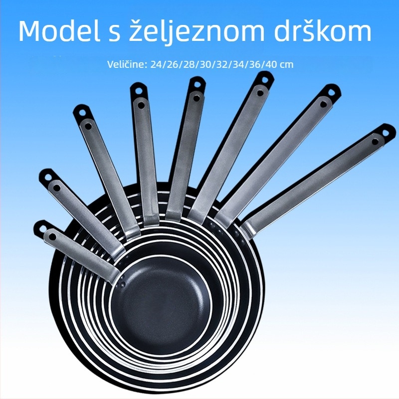 Neprijanjiva tava za prženje – aluminijska legura, trostruki dno, kompatibilna s indukcijskim i plinskim pločama, model P-1425