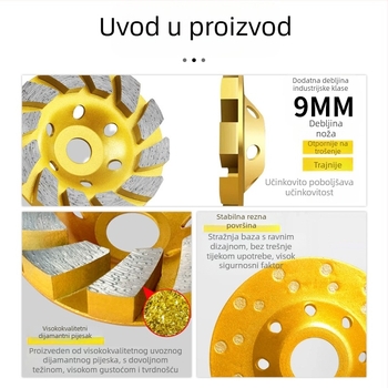 Diamantski disk za kutnu brusilicu – obrada kamena, vezivo od metalne legure, sinteriranje, težina 0,5 kg