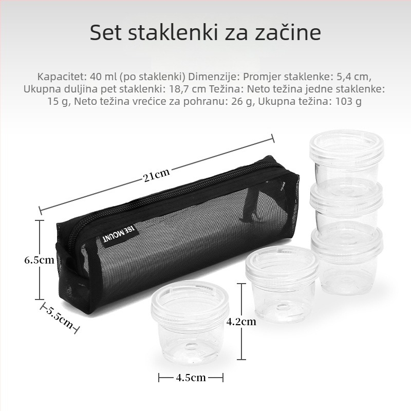 Shono Prijenosni set posuda za začine za kampiranje i piknik