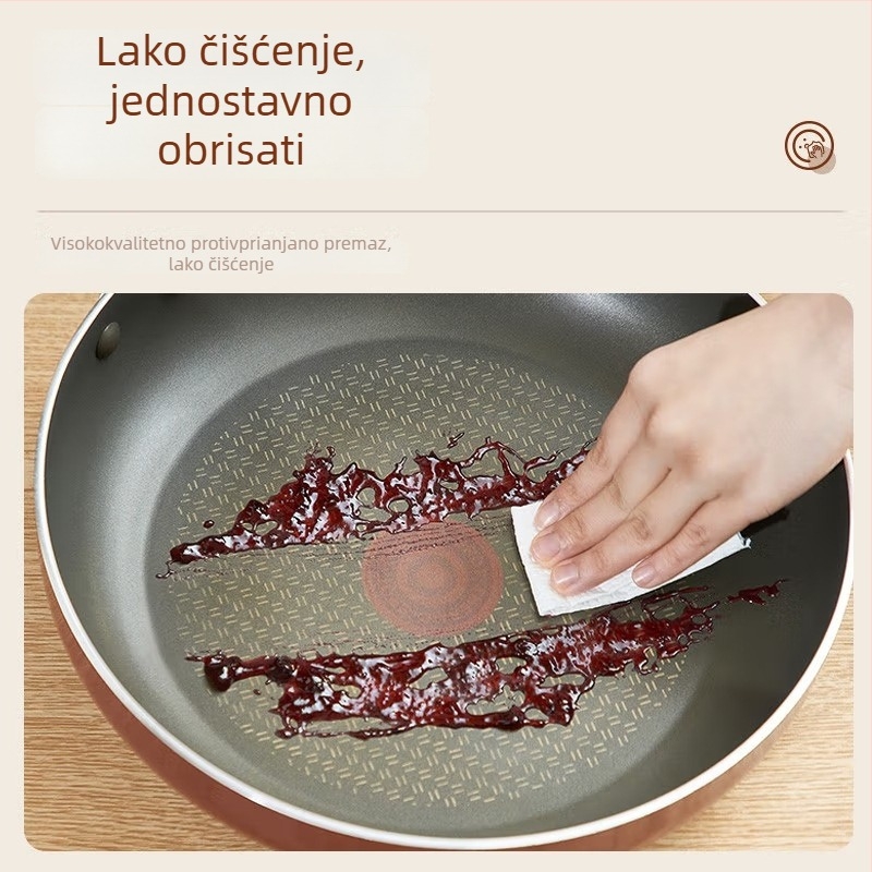 Supor Tiganj za prženje s ne‑ljepljivim premazom, aluminijska legura, manje isparenja, stakleni poklopac, model PJ26HA10