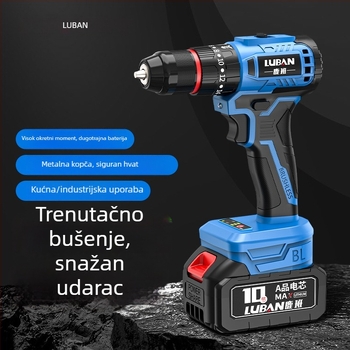 Luban bežični bez četkica udarni bušilica i odvijač, mini, dvije brzine, držač pištolje, trozubni čeljustni čahur, litij‑ion baterija