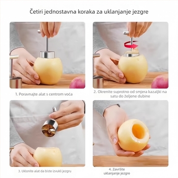 Nerđajući čelični korer za voće – uklanja srce kruške i jabuke, ručni kuhinjski alat
