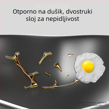 Tiganj za prženje / plosnati tiganj, rafinirano željezo, funkcija izljeva ulja, kompatibilan s indukcijskim pločama, dubina 5,5 cm, model pyg1-2