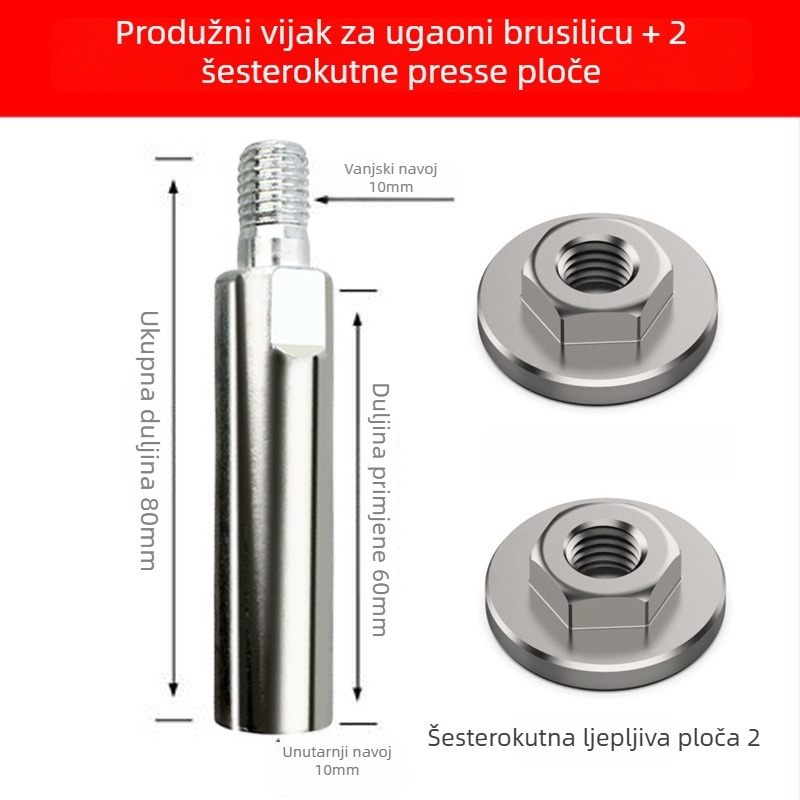 Yanlijia čelična produžna šipka za kutnu brusilicu – spojni osovinski dio za poliranje i brušenje, alat za prilagodbu šipki