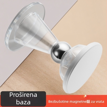 Magnetski zasun za vrata bez bušenja, zaštita od sudara, tih rad — Model Plum Blossom Magnetic Attraction, PVC, površina s premazom, montiranje na zid ili pod, ručno upravljanje, kućna upotreba