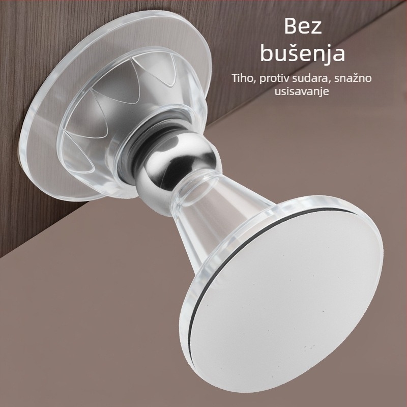 Magnetski zasun za vrata bez bušenja, zaštita od sudara, tih rad — Model Plum Blossom Magnetic Attraction, PVC, površina s premazom, montiranje na zid ili pod, ručno upravljanje, kućna upotreba