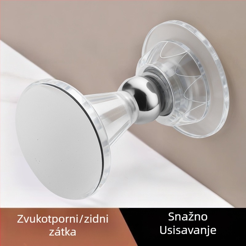 Magnetski zasun za vrata bez bušenja, zaštita od sudara, tih rad — Model Plum Blossom Magnetic Attraction, PVC, površina s premazom, montiranje na zid ili pod, ručno upravljanje, kućna upotreba