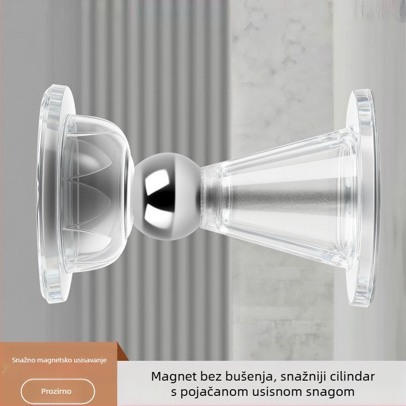 Magnetski zasun za vrata bez bušenja, zaštita od sudara, tih rad — Model Plum Blossom Magnetic Attraction, PVC, površina s premazom, montiranje na zid ili pod, ručno upravljanje, kućna upotreba