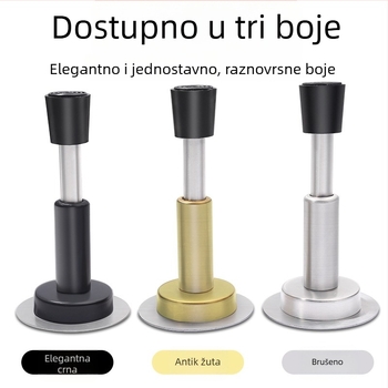 Stopač vrata bez bušenja s povlačnim gornjim dijelom – zidni montaža, nehrđajući čelik s brušenim završnim slojem, automatsko upravljanje, model 2024.4.14