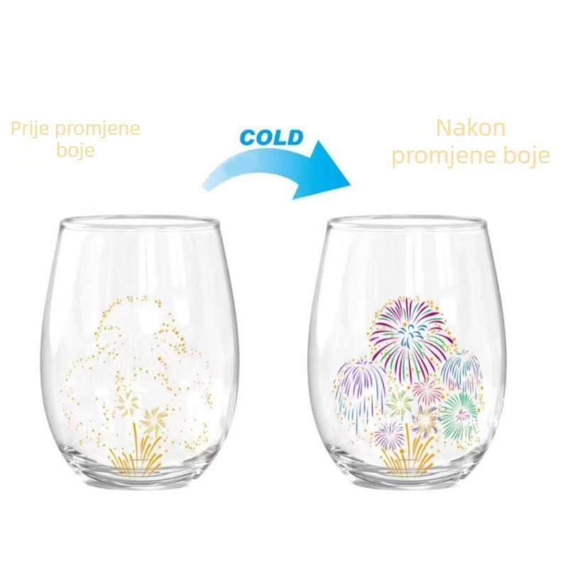 Vrsta: Shot čaša; Oblik: jaje-oblika; Materijal: borosilikatno staklo; Funkcija: mijenja boju; Izrada: ručno puhano