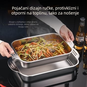 Jin dabin nehrđajući čelik – ploča za roštilj na ribu, indukcijska kompatibilnost, mikrovalna sigurna, elektroplatirana površina