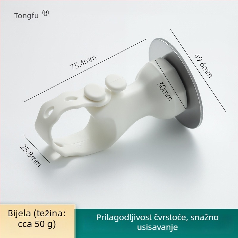Silikonski zatvarač vrata s podesivim usisom, montira se na kvaku vrata, automatsko upravljanje, moderan minimalistički dizajn