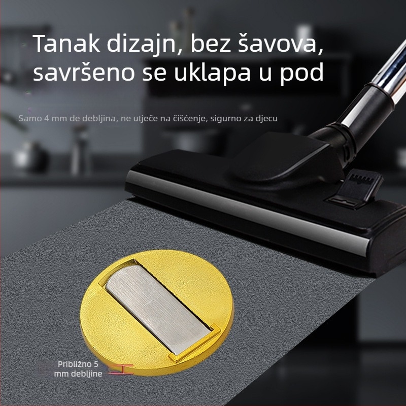 Magnetski zaustavljač vrata s podnim usisavanjem, bez bušenja, ABS, model 01, mat završni sloj s pozlatom, stil light luxury