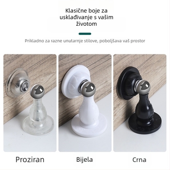 Magnetski držač vrata bez bušenja, silikon guma, zidna montaža, tih, za spavaću sobu i kupaonicu