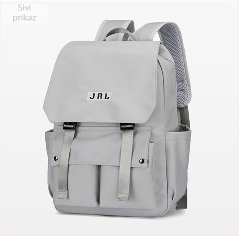 Ruksak u japanskom stilu s preklopnim poklopcem, velika kapaciteta 20–35 L, najlon, zakrivljene naramenice, uzorak slovo