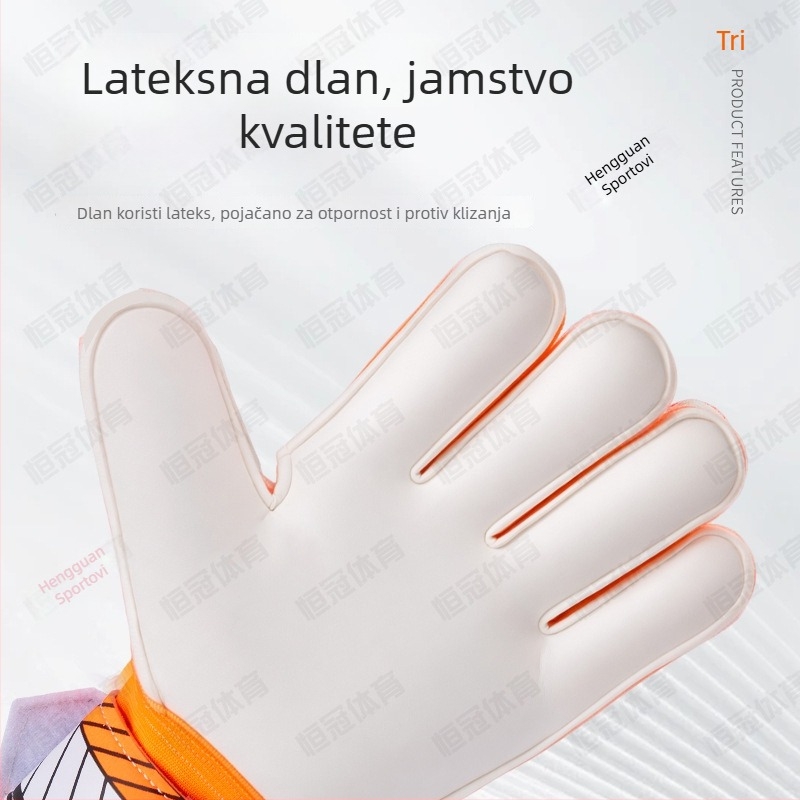 Rukavice za vratara nogometa - latex, Hengguan, model 835, unisex