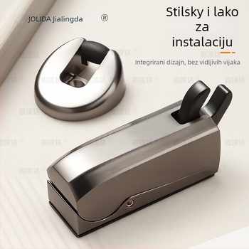 Hydraulički štićnik vrata s podnim držačem od cinkovog legura, automatsko upravljanje, elektroplirano završno obrada, za kupaonice