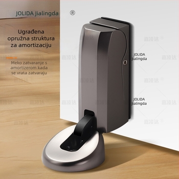 Hydraulički štićnik vrata s podnim držačem od cinkovog legura, automatsko upravljanje, elektroplirano završno obrada, za kupaonice