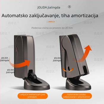 Hydraulički štićnik vrata s podnim držačem od cinkovog legura, automatsko upravljanje, elektroplirano završno obrada, za kupaonice
