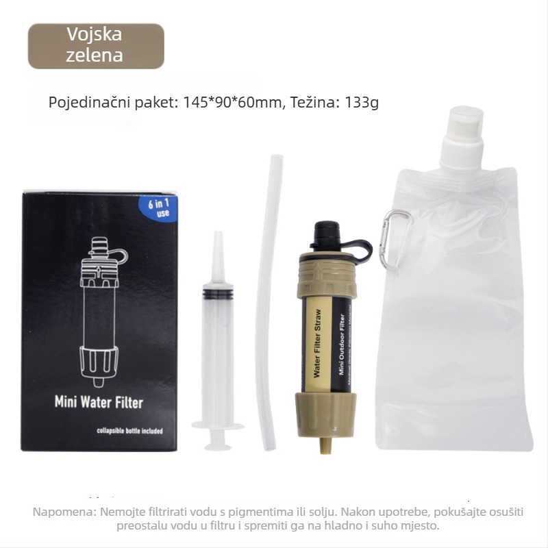 Vanjski filter za vodu za preživljavanje, prenosni pročišćivač vode, cijev za pročišćavanje vode, set, podrijetlo Zhejiang