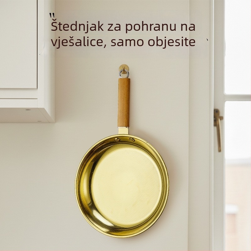 Tava za prženje od nehrđajućeg čelika, neprijanjajuća površina, pogodna za plin i indukciju, dubina 3 cm.