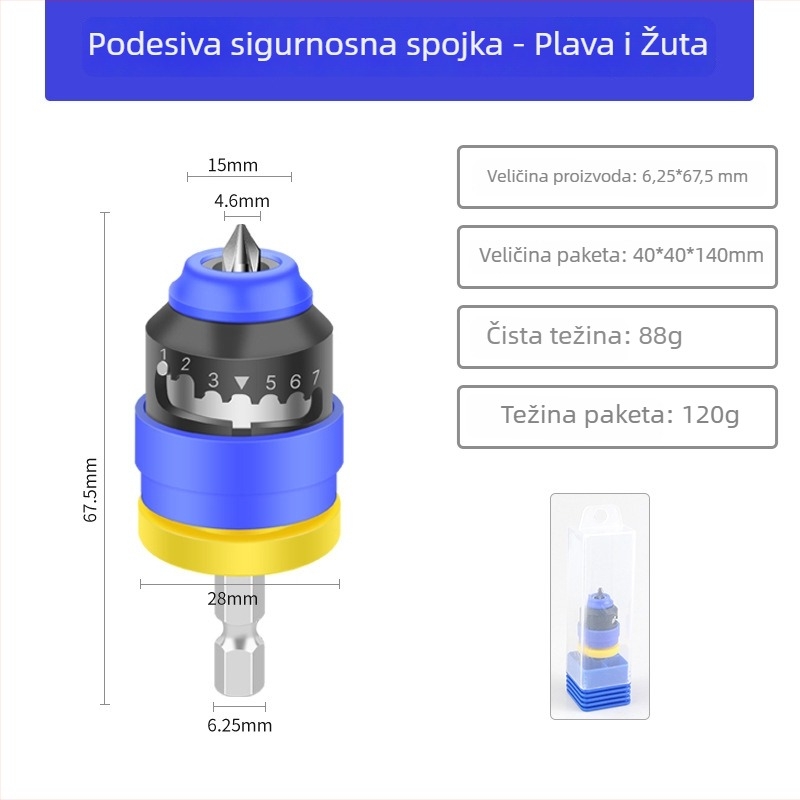 Bit za suhozid s podesivom dubinom, električni lokalizator vijaka, pneumatski spojnik, 40Cr čelik