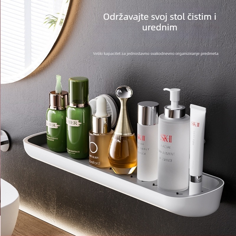 Zidni kupaonički odvodni polic; materijal plastika, površina sprej plastika, nosivost 5–10 kg, jedan sloj, model 656546