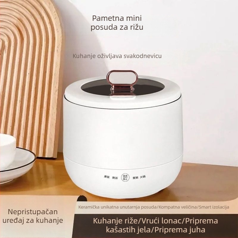 Inteligentna električna posuda za kuhanje s višefunkcijskim značajkama, kapacitet do 2 L, za 4–5 osoba, uklonjiva i periva unutarnja posuda, izolacijski dizajn, uključuje 1 unutarnju vložku.