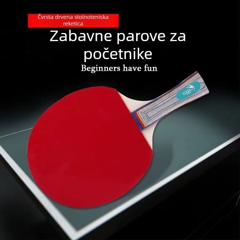 Set raketa za stolni tenis za početnike – dvostruka guma, Long-Glue guma, PE jezgra, prilagođeni logotip