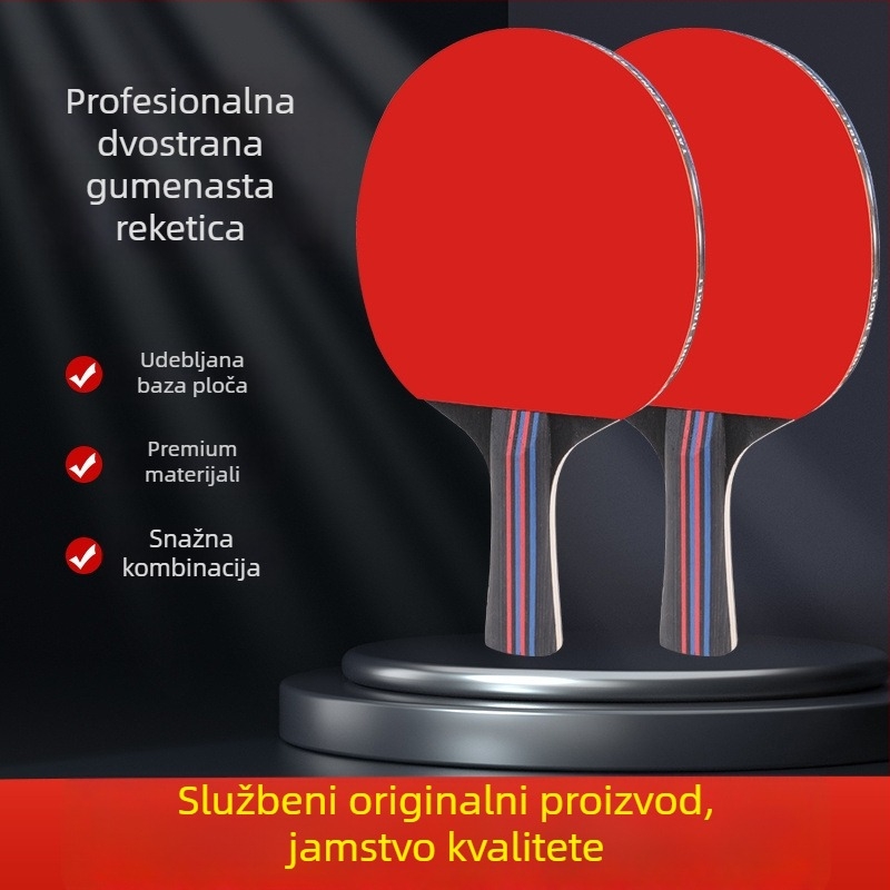 Set raketa za stolni tenis za početnike – dvostruka guma, Long-Glue guma, PE jezgra, prilagođeni logotip
