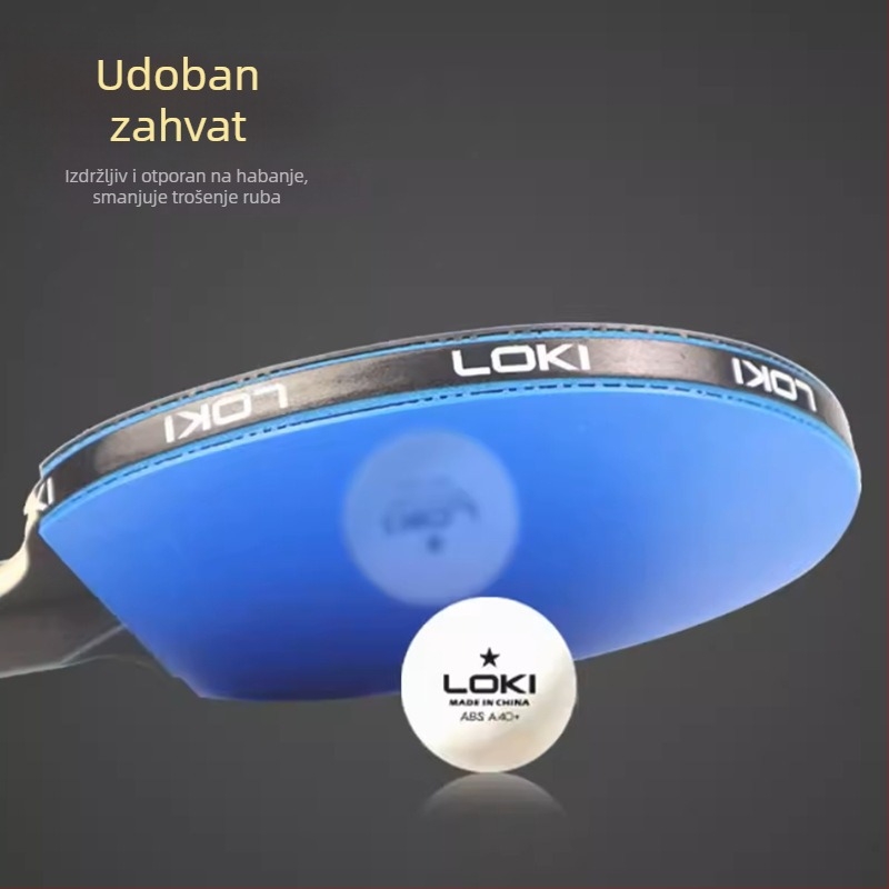 Raketa za stolni tenis, paket od 2 komada, Thor Loki, poplar ploča, anti-lepljiva guma, za početnike