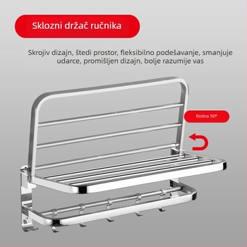 Nehrđajući čelični držač ručnika za kupaonicu, moderan stil, petdijelni set