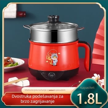 Višefunkcijska električna kuhača s keramičkom neprijanjivom unutrašnjošću, dvostruki sustav kuhanja na paru, upravljanje gumbima, 220V, težina ispod 3 kg