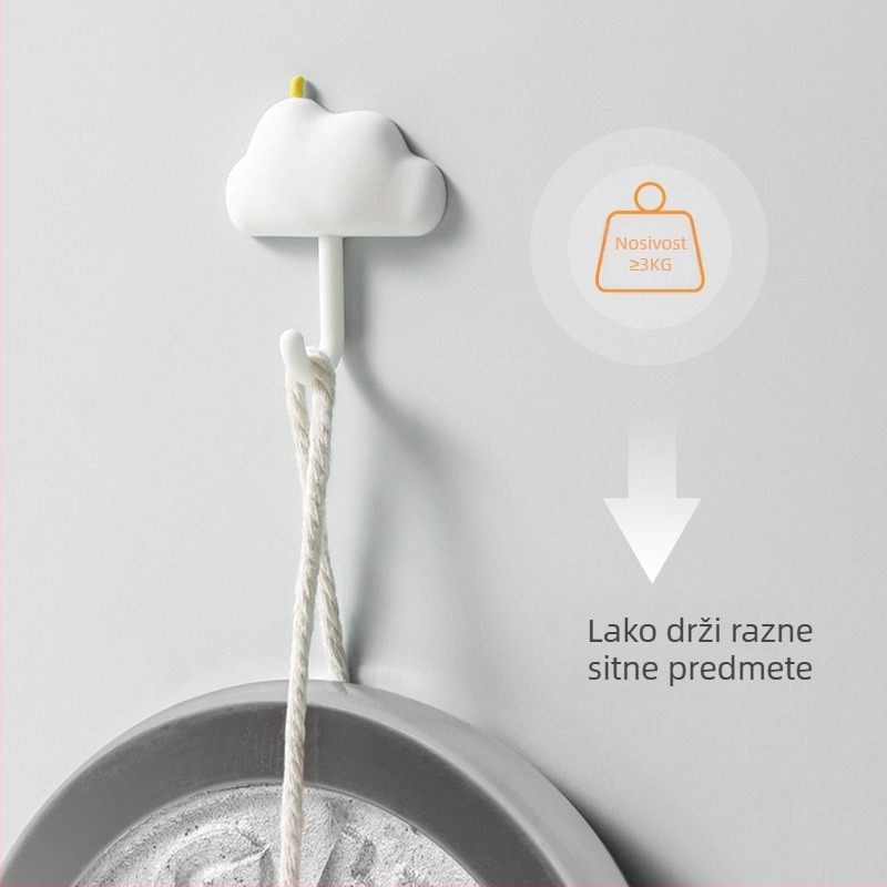 Zidna kuka s jakim ljepilom, bez bušenja, za kupaonicu i kuhinju; Materijal: ABS + PVC + mekano ljepilo; Težina: 0.054 kg; Proizvodnja injekcijskim prešanjem