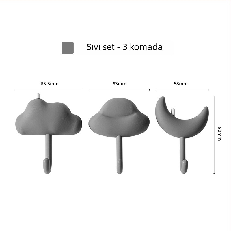 Zidna kuka s jakim ljepilom, bez bušenja, za kupaonicu i kuhinju; Materijal: ABS + PVC + mekano ljepilo; Težina: 0.054 kg; Proizvodnja injekcijskim prešanjem