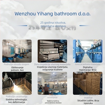 Kupaonski set od četiri komada od nehrđajućeg čelika s kromiranim premazom — zidni stalak za pohranu, vješalice, držač za toaletni papir, držač ručnika