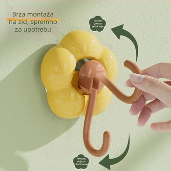 Zidna kuka s vakuumom u obliku cvijeta – bez bušenja, za kupaonicu i kuhinju; Materijal: plastika; Težina: 50 g; Proizvodni postupak: ubrizgavanje; Stil: Svijetli luksuz