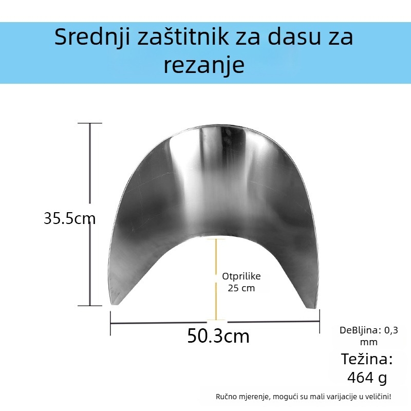 Daska za rezanje od nehrđajućeg čelika s zaštitom od prskanja, kružni oblik, debeli ojačani rub, višenamjenska kuhinjska daska