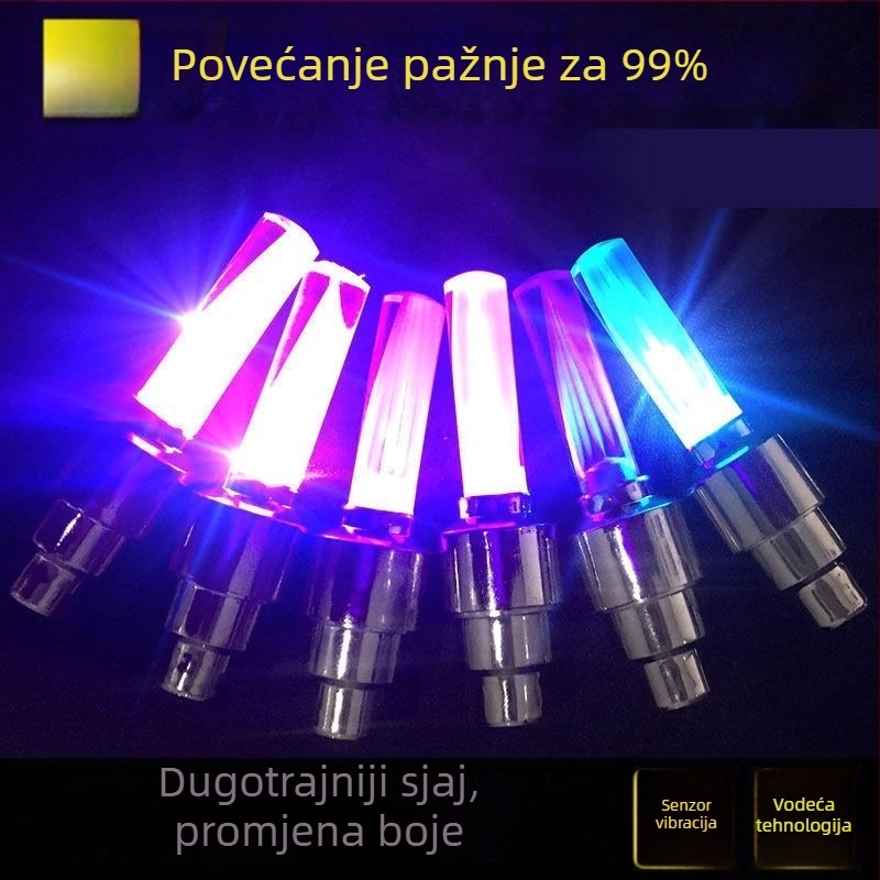 Svjetleći ventil bicikla – MTB oprema za noćnu vožnju (Obrada i prilagodba: Ne; Marka: Friendly; Uvoz: Ne; Glavno tržište: Drugo; Nema privatne marke)