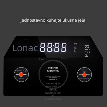 Električna keramička posuda s parnom funkcijom (kapacitet 3-4 L; keramički unutarnji premaz; upravljanje okruglim gumbom; 220 V)