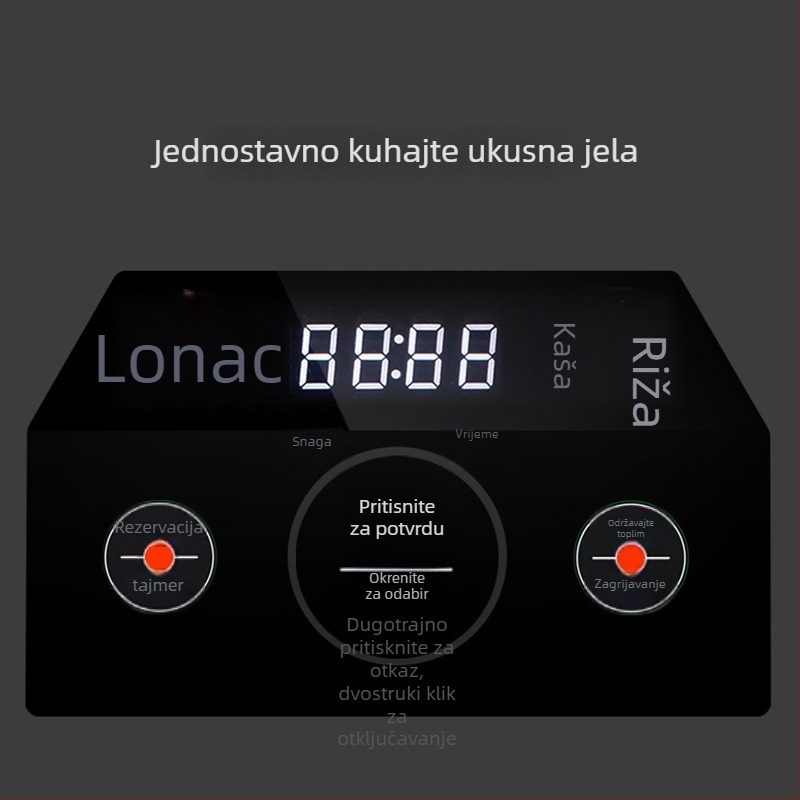 Električna keramička posuda s parnom funkcijom (kapacitet 3-4 L; keramički unutarnji premaz; upravljanje okruglim gumbom; 220 V)