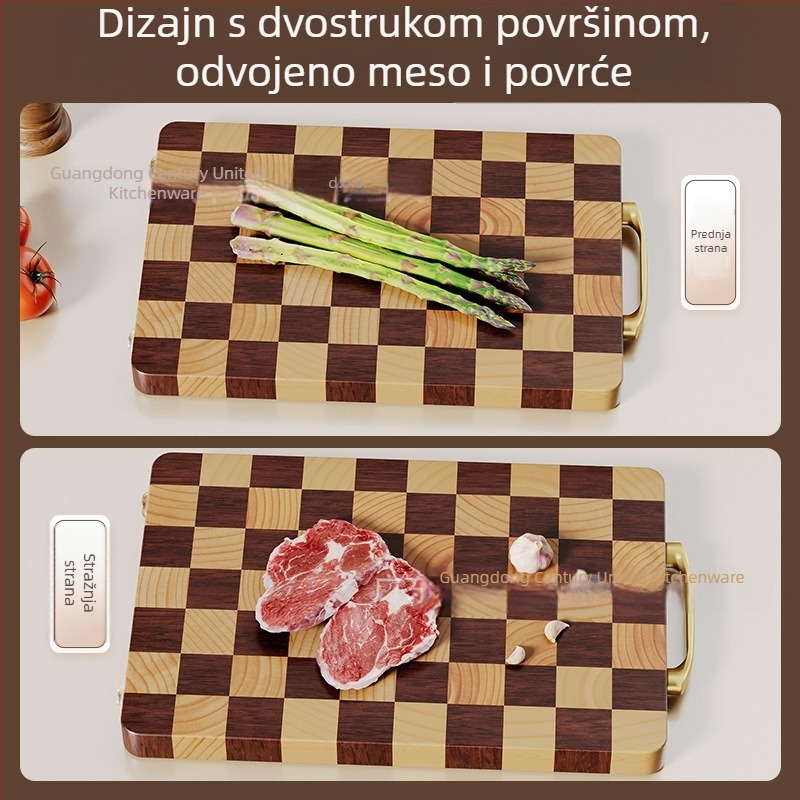 Drvena daska za rezanje - dvostrana, antibakterijska, protiv plijesni, od masivnog drveta
