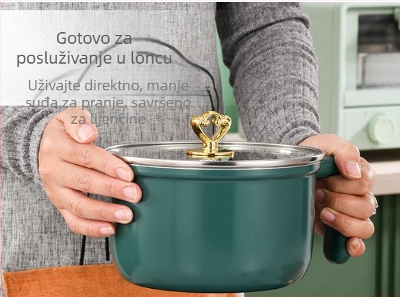 Mini električni lonac za kuhanje rezanaca | 800W, 1–2 L kapacitet, unutarnja posuda od nehrđajućeg čelika, dubina 8 cm, mehaničko upravljanje