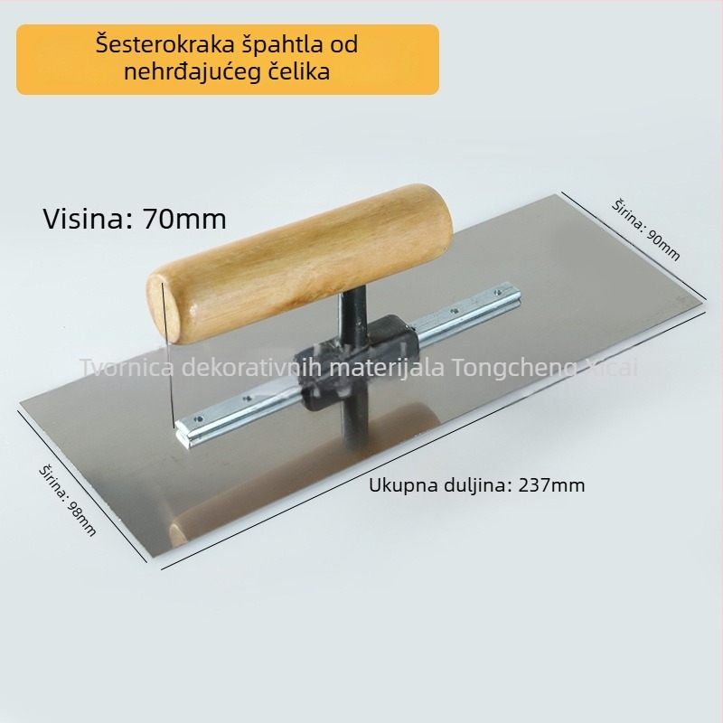 Špatula za žbukanje s pločom od karbonske/plave/nehrđajuće čelika, debljina 0,5–0,6 mm, za unutarnje dekoracije, niveliranje poda i nanošenje morta