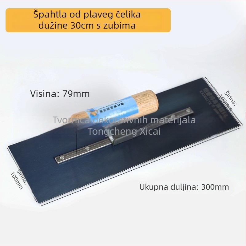 Špatula za žbukanje s pločom od karbonske/plave/nehrđajuće čelika, debljina 0,5–0,6 mm, za unutarnje dekoracije, niveliranje poda i nanošenje morta