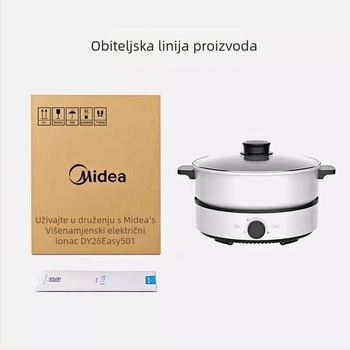 Električna Lonac s dijelnim dizajnom, jednostavno čišćenje, 4–5 L, snaga 1201–1500 W, metalno kućište, unutarnja posuda od legure, mehaničko upravljanje s podešavanjem temperature i funkcijom protiv presušivanja