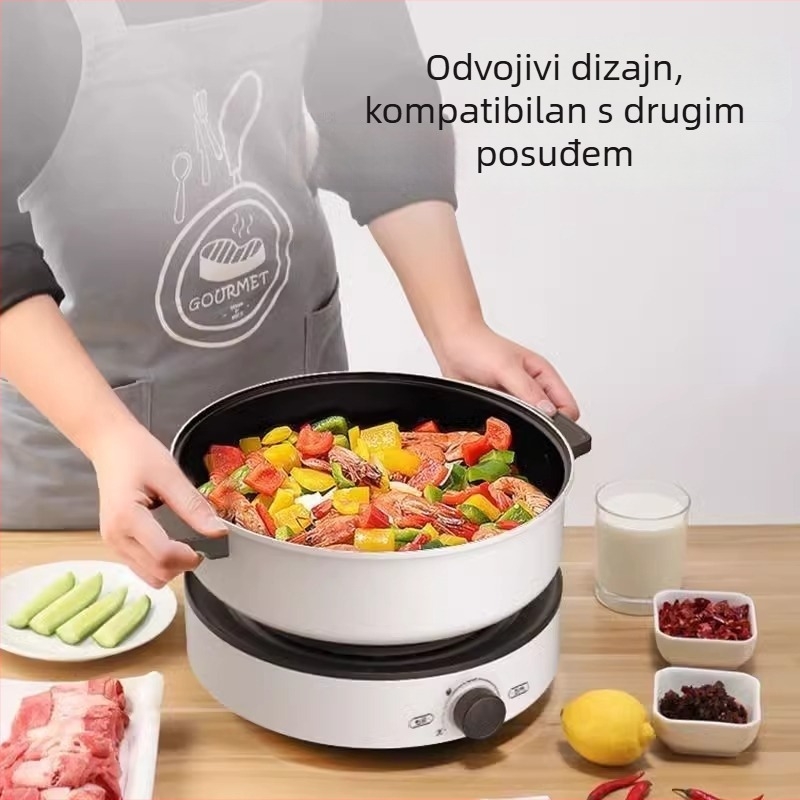 Električna Lonac s dijelnim dizajnom, jednostavno čišćenje, 4–5 L, snaga 1201–1500 W, metalno kućište, unutarnja posuda od legure, mehaničko upravljanje s podešavanjem temperature i funkcijom protiv presušivanja
