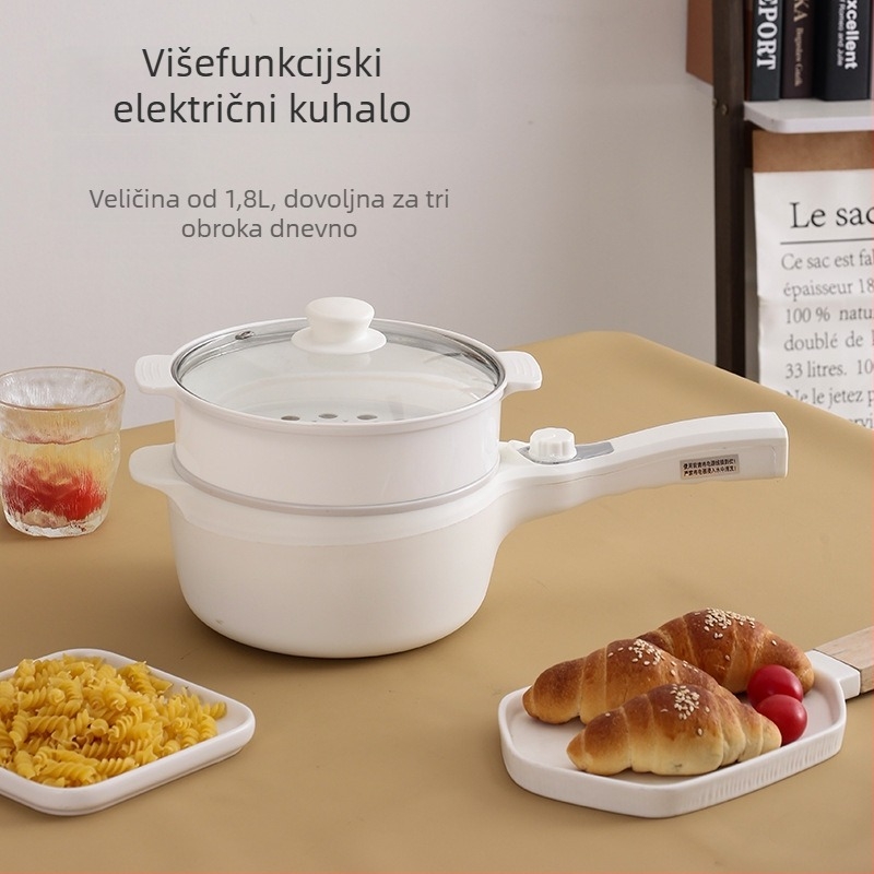 Električni lonac za kuhanje s parom, kapacitet 2 L, neprianjajući unutarnji premaz, sve-u-jednom, upravljanje okretanjem regulatora