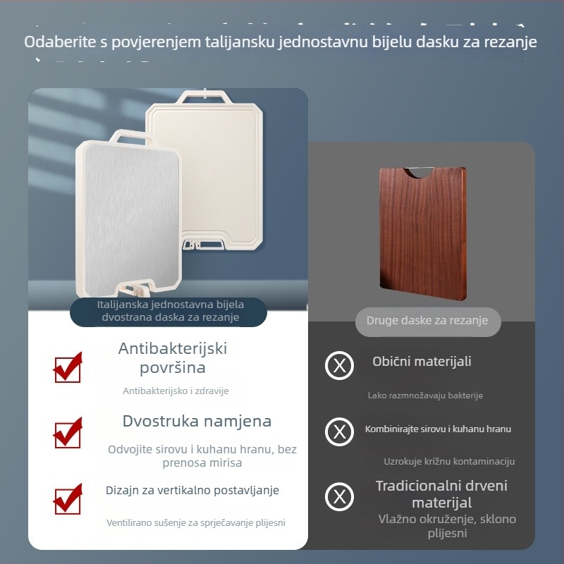 Daska za rezanje od nehrđajućeg čelika, dvostrana, protuklizna, marka Shuangshi Hui